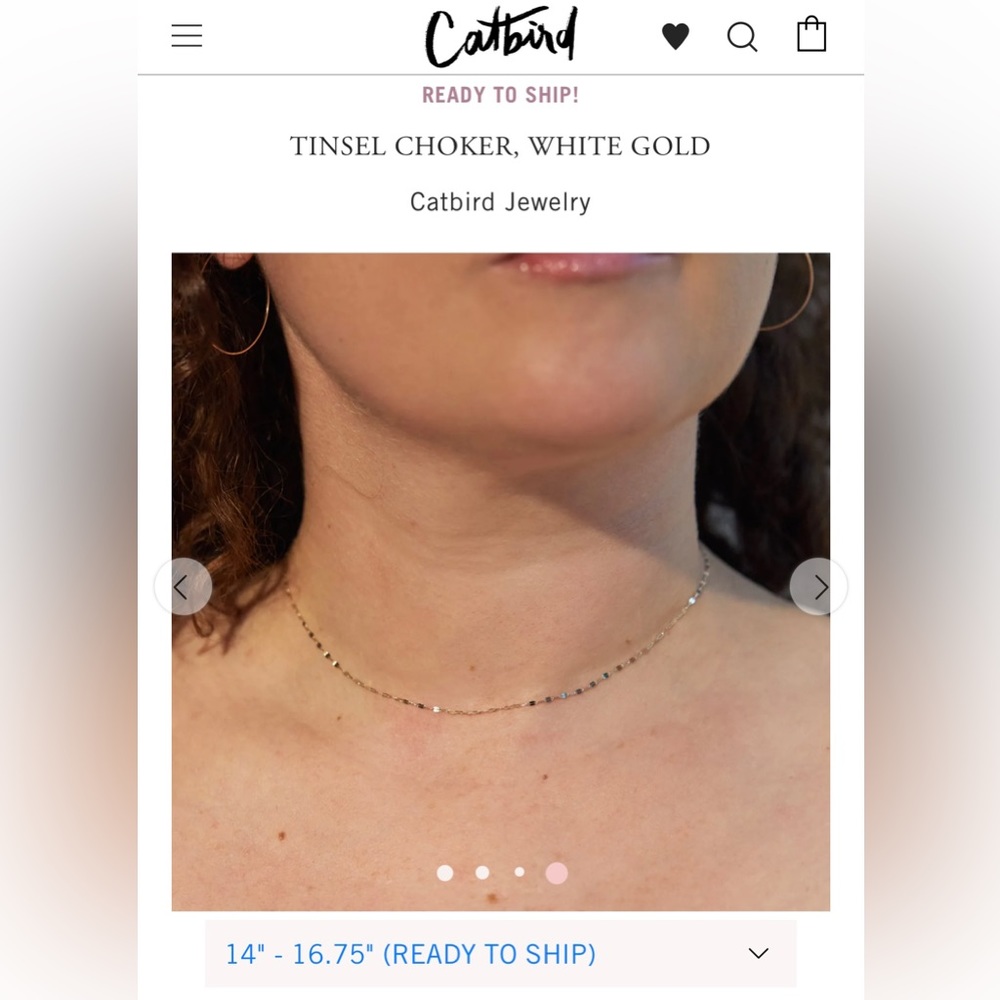 Catbird 14 karat white gold tinsel chain choker